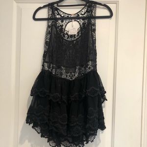 Free People Lace Crochet Tunic Top $128